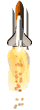 An animation of a space shuttle blasting off.