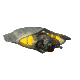 A spaceship spinning around on its thruster axis to generate artifical gravity.